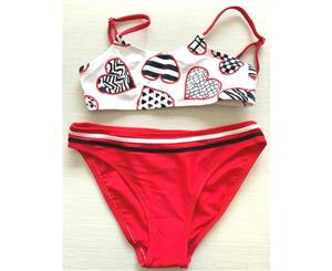 Aqua Perla-Girl -Sweet Heart - Red -SPF50+ - Bikini Swimwear