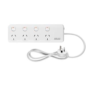 Arlec White 4 Individually Switched Outlet Power Board