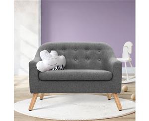 Artiss Kids Sofa Armchair Lounge Chair Chairs Children Couch Double Fabric Grey