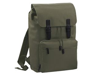 Bagbase Heritage Laptop Backpack Bag (Up To 17Inch Laptop) (Pack Of 2) (Olive/Black) - BC4456