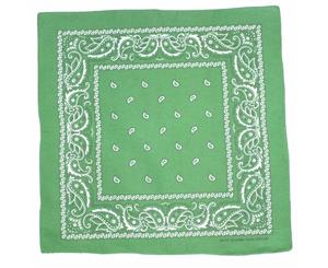 Bandana - Mid Green Classic Modern Paisley 100% Cotton 55x55cm