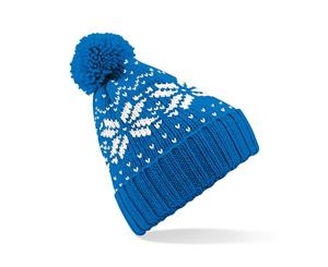 Beechfield Childrens/Kids Fairisle Knitted Hat (Sapphire Blue/White) - RW5281