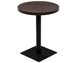 Bistro Table MDF and Steel Round 60x75cm Dark Ash Side Dining Table