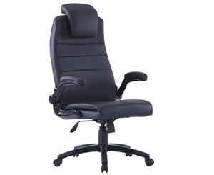 Black Executive PU Leather Office Chair Computer Swivel Seat Adjustable Armchair