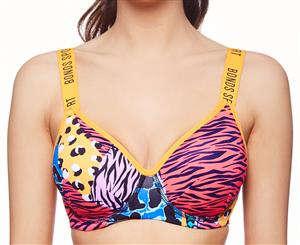 Bonds Women's Sporty Tops Darted Full Busted Bra - Animal Mash Up
