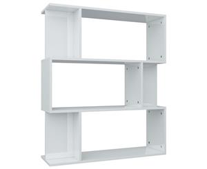 Book Cabinet/Room Divider High Gloss White Chipboard Living Room Rack
