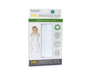 Bubba Blue White AIR+ 2 in 1 Swaddle Romper Swaddle suit Organic Cotton 0-3M