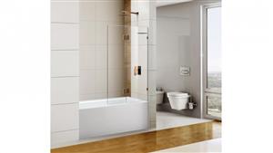 Cartia Jazz 900mm Fix and Swing with Nano Protection Glass Shower Screen - Rose Gold