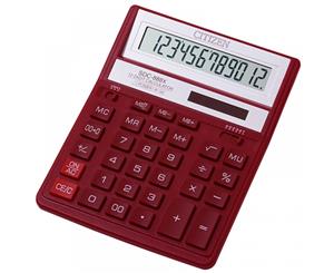 Citizen SDC888XRD Solar & Battery Power 12 Digit Calculator Red