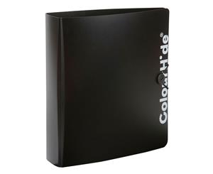 ColourHide A4 70mm Lever Arch File w/ Button Organiser/Storage Paper Holder BLK