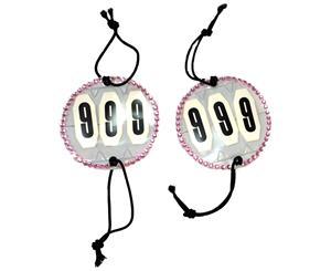 Competition Crystal Bridle No Holder 3 Digit Numbers Set Of 2 Show Horse Pink - Pink
