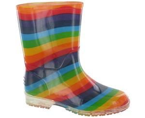 Cotswold Pvc Kids Rainbow Welly / Girls Boots (Multi) - FS427