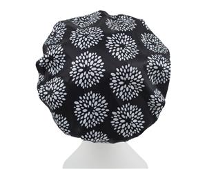 Dilly's Collections Luxury Microfibre Shower Cap - Black & White Drops