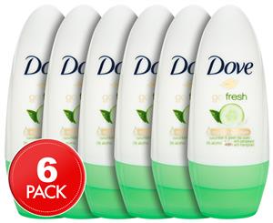 Dove Cucumber & Green Tea Roll-On Deodorant 6-Pack - 50mL