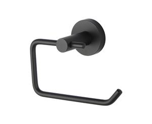 Euro Round Matte Black Toilet Paper Roll Holder Tissue Hook Wall Mounted