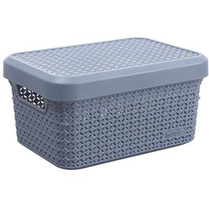 Ezy Storage 5.1L Mode Basket With Lid - Dusty Blue