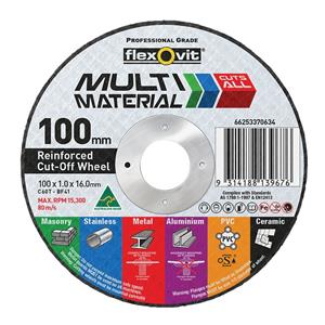 Flexovit 100 x 1.0 x 16.0mm Multipurpose Cut Off Disc MULTIMATERIAL