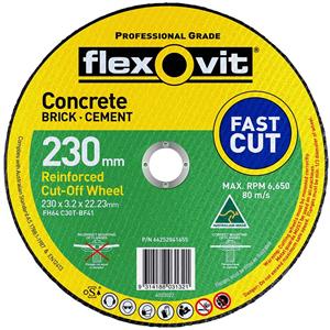 Flexovit 230 x 3.2 x 22.2mm Masonry Cut Off Disc