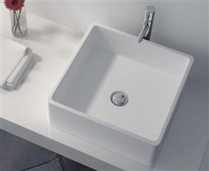 Fluso 40x40 Solid Surface Bathroom Basin