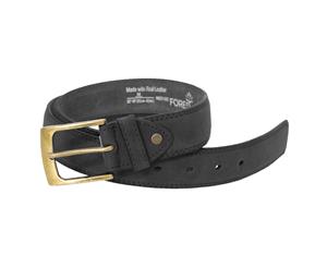 Forest Mens Thick Real Leather Belt (Black) - BL173