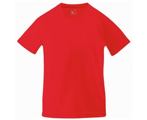 Fruit Of The Loom Childrens Unisex Performance Sportswear T-Shirt (Red) - BC1350