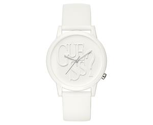 GUESS 40mm Logo Analogue Silicone Watch - White