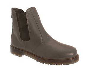 Grafters Mens Pull On Leather Twin Gusset Dealer Boots (Waxy Brown) - DF105