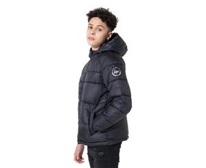 Hype Crest Sleeve Kids Boys Puffer Jacket - Black