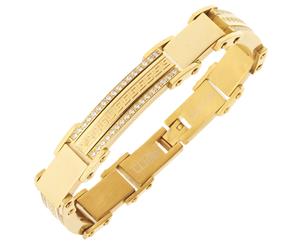Iced Out Stainless Steel Micro Pave CZ Bracelet - 11mm gold - Gold