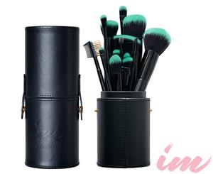 Illuminate Me 16-Piece Oval Cosmetic Brush Cylinder - Turquoise