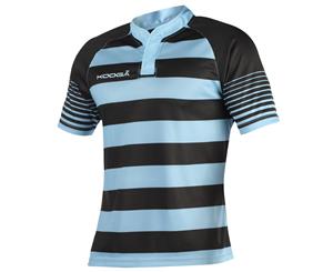 Kooga Mens Touchline Hooped Match Rugby Shirt (Black/Sky) - RW3327