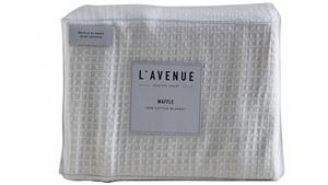 L'Avenue Waffle White Blanket -Queen/King