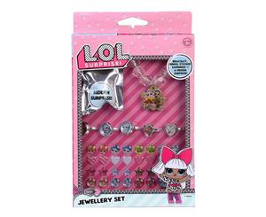 LOL Surprise Kids Children Jewellery Set Bracelet/Rings/Earring Stickers 3y+