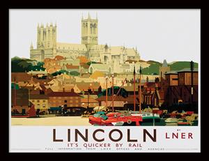 Lincoln Cathedral & Boats by Fred Taylor Framed Print - 34.5 x 44.5 cm - Officially Licensed
