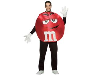 M&Ms Red Poncho Adult Costume Standard