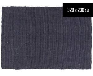 Maple & Elm 320x230cm Natural Fibre Chunky Knit Jute Rug - Navy