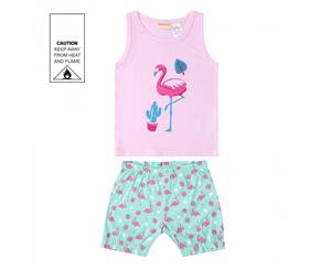 MeMaster - Baby Girls Flamingo Tank Pyjama Set - Pink