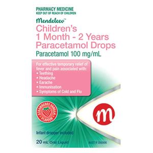 Mendeleev Paracetamol Infant Drops 1 Month - 2 Years 20ml