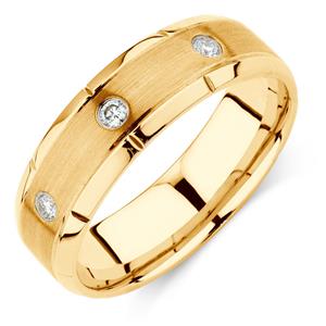 Men's Diamond Set Ring in 10ct Yellow Gold