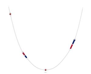 Montreal Canadiens Ruby Chain Necklace For Women In Sterling Silver Design by BIXLER - Sterling Silver