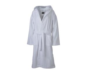 Myrtle Beach Adults Unisex Functional Hooded Bath Robe (White) - FU513
