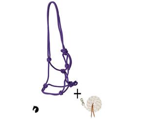 Natural Horsemanship Rope Halter Purple Full Size 12' Lead Gear Tack Saddlery