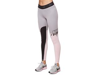 Nike Women's Victory Sport Tights / Leggings - Grey/Black/Pink