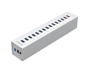 Orico A3H13P2 Aluminum 13 Port USB3.0 HUB with 3.3Ft / 1M USB3.0 Cable Silver