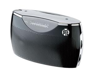 PYE Black Portable AM-FM Radio Speaker w/ 3.5mm Aux in/AC/DC/Battery Powered