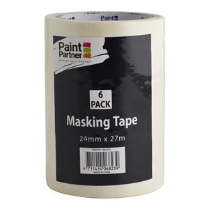 Paint Partner 24mm x 27m Thick Masking Tape - 6 Pack
