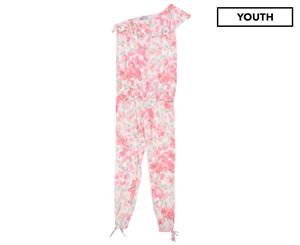 Patrizia Pepe Girls' Floral Overalls - Pink