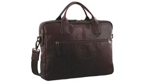 Pierre Cardin Rustic Leather Satchel Bag - Chestnut