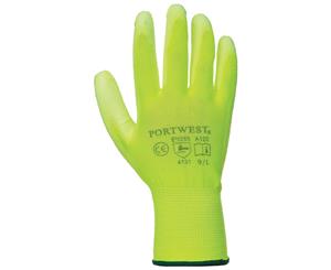 Portwest Pu Palm Coated Gloves (A120) / Workwear (Yellow) - RW1001