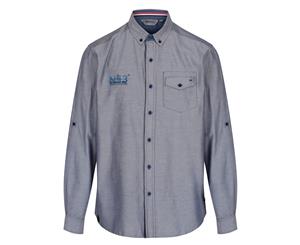 Regatta Mens Benan Long Sleeve Button Up Shirt (Navy) - RG4203